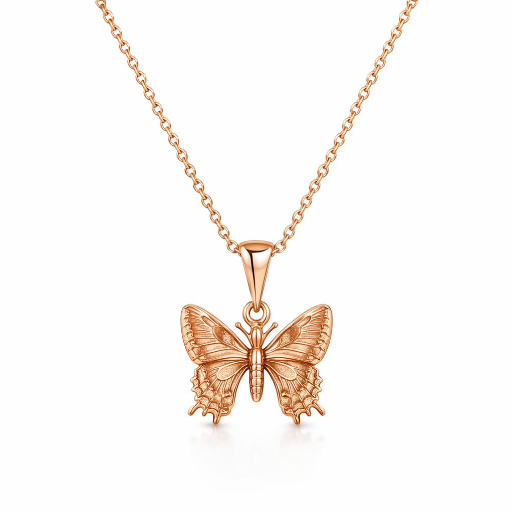 Pendant In 9K Rose Gold Swallowtail Butterfly