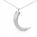 Pig Tusk Pendant With Silver Overlay