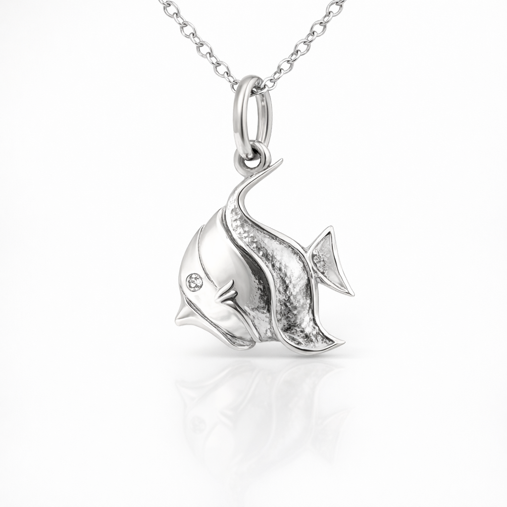 Ocean Inspired Enchanting 18K Angelfish Pendant