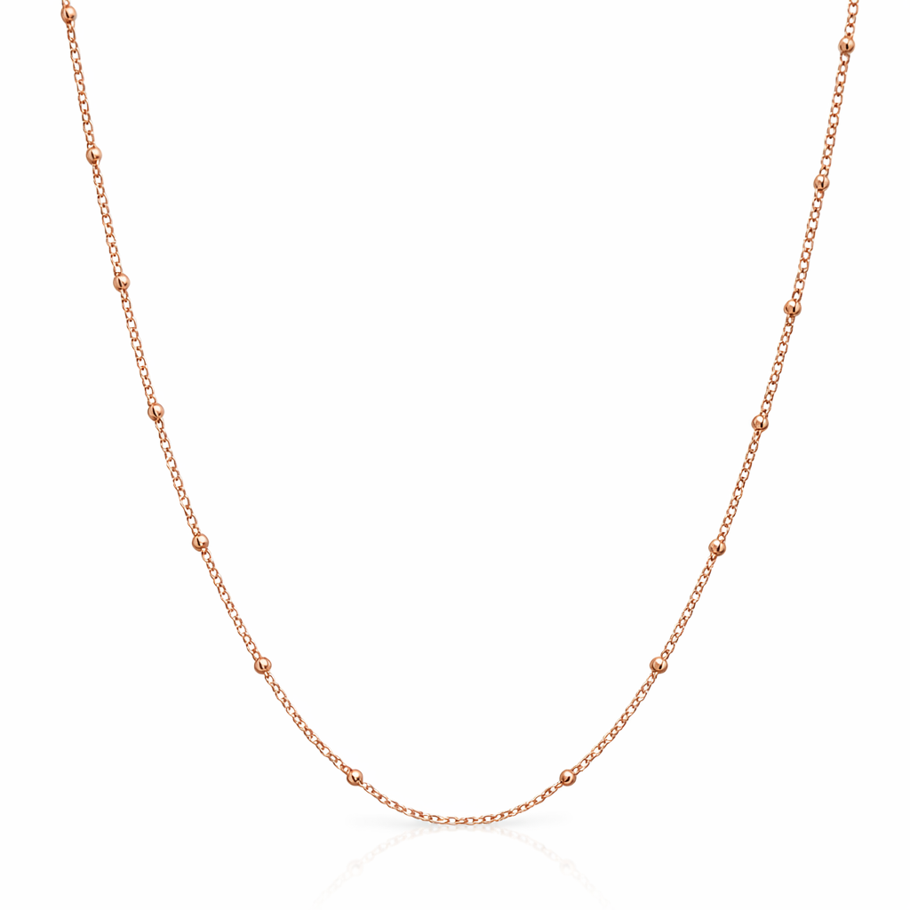 Chain Necklace | 9ct Rose Gold Diamond Cut Curb Link Ball