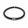 Onyx Bead With Skull Detail Bracelet