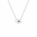 Silver Necklace With Silver Pebble Pendant