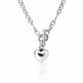 Silver Double Link Chain With Heart Pendant