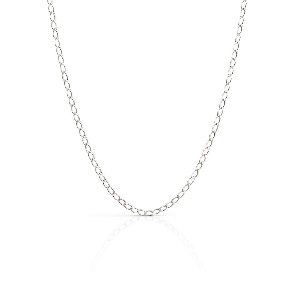 Silver Curb Link Delicate Necklace