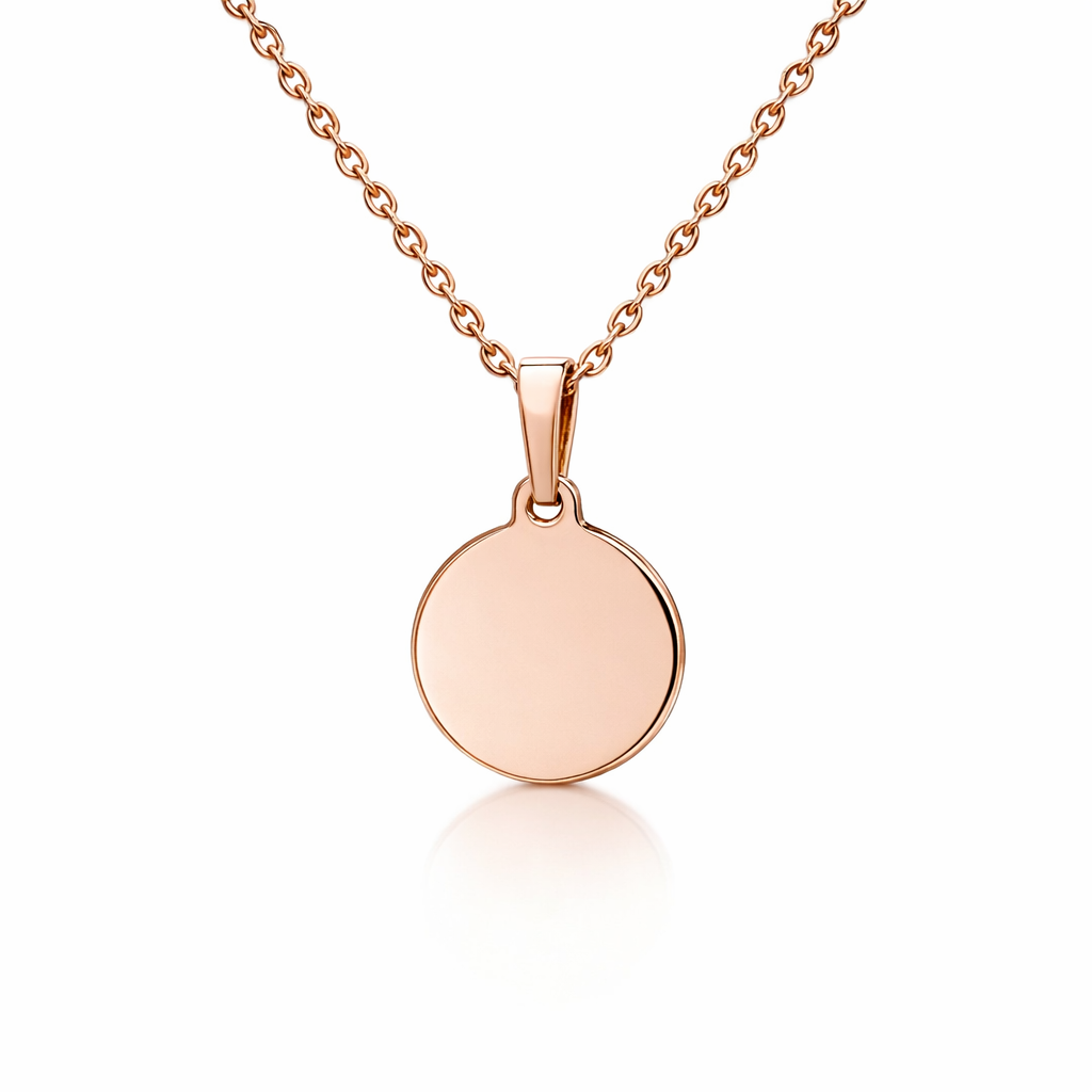 Pendant In 9K Rose Gold 12mm Disc