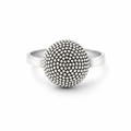 Granulation Domed Top Ring In Silver