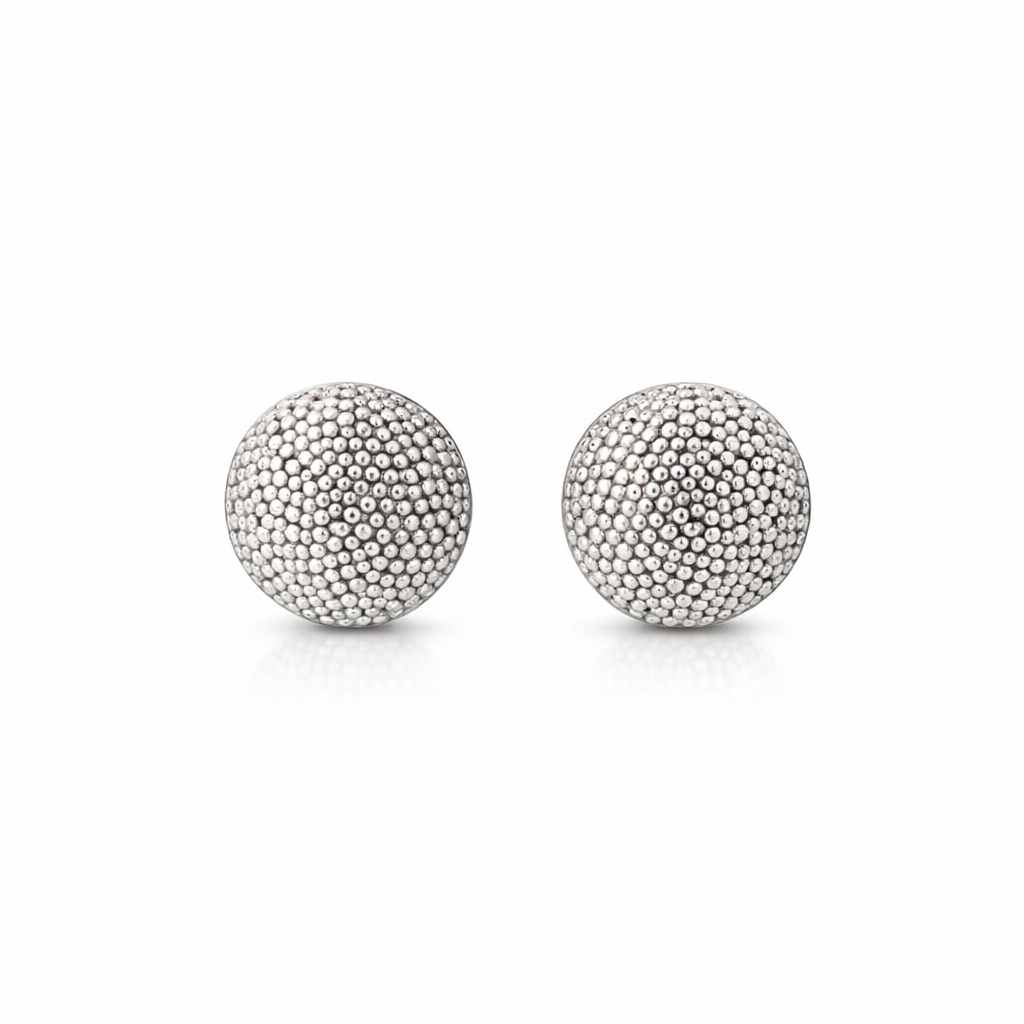 Granulation Domed Silver Studs