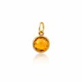 Citrine Pendant In Gold Plated Brass