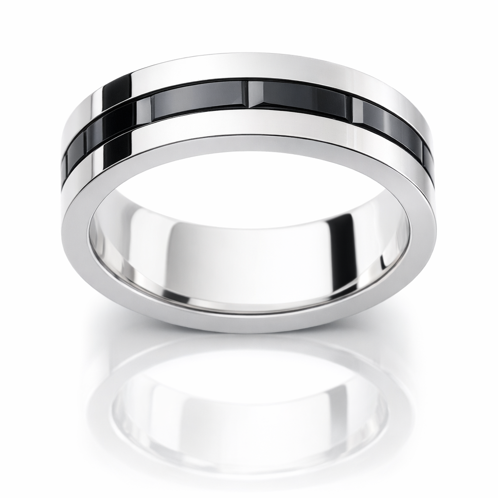 Eclipse Ensemble Zirconium And White Gold band
