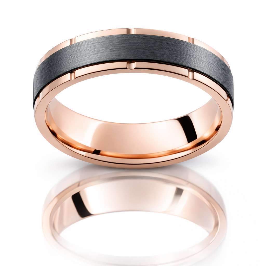 Rose Gold Inlay Chronicles Zirconium Band