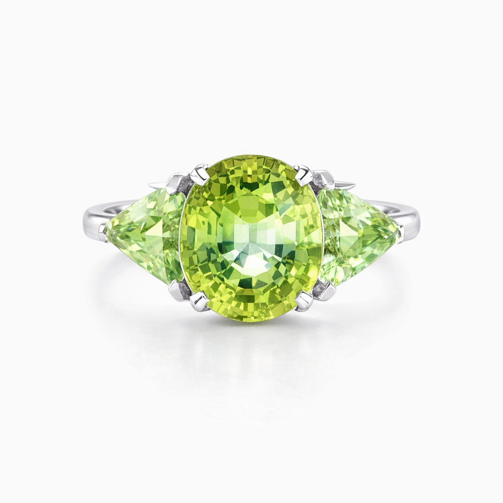Green Tourmaline 18K White Gold Ring