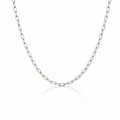 Elongated Trace 42cm Necklace in 9K White Gold