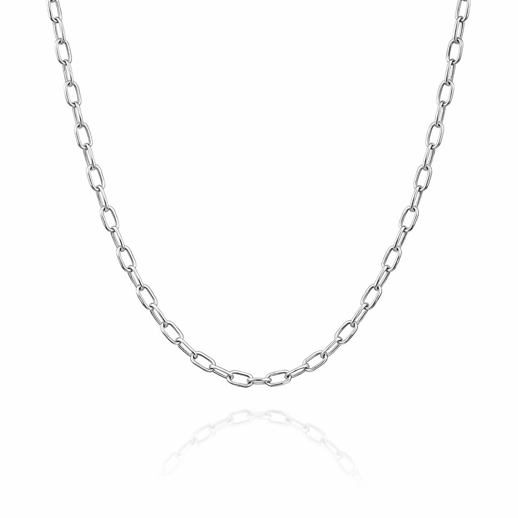 Elegant White Gold Cable Link Chain