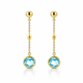 Sky Blue Topaz Drop Earrings | 9k