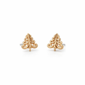 Christmas Tree Earrings Silver Gold Plate