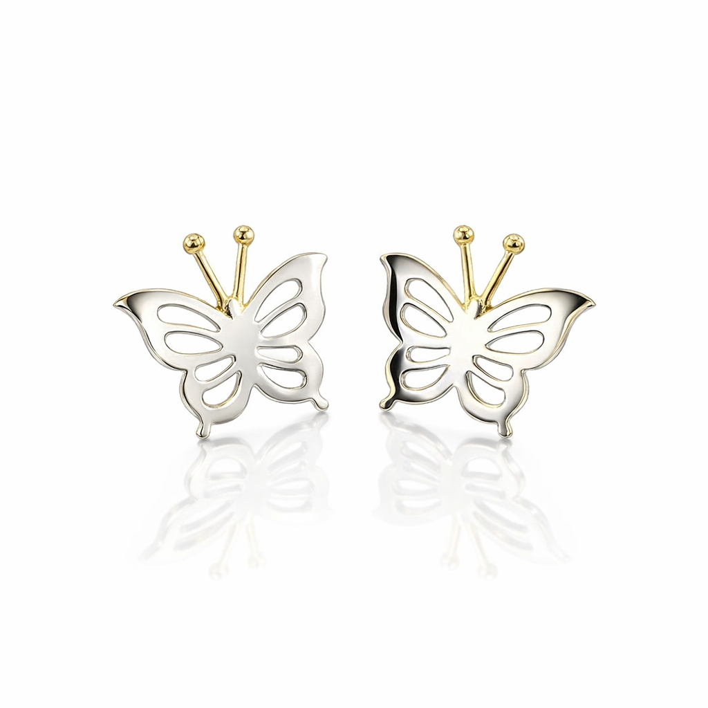 Butterfly Stud Earrings in Silver