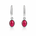 Ruby Sterling Silver Earrings