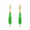 Green Turquoise 9k YG Earrings