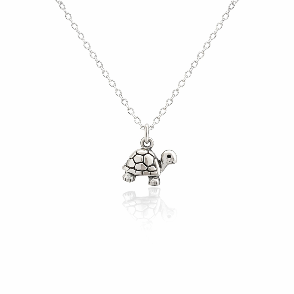 Petals Silver Necklace  "Sometimes You Will" Turtle