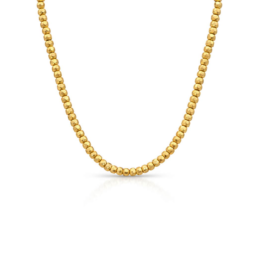 Gold Plated Bead Necklace 40cm