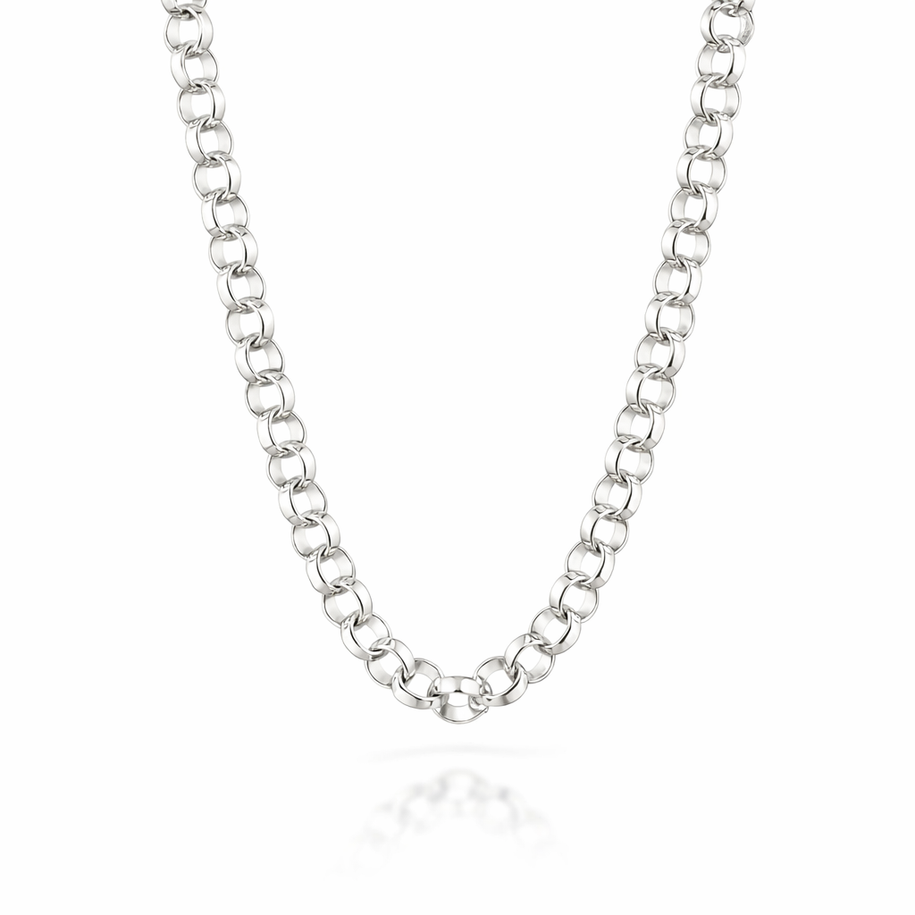 Silver Belchor Chain Necklace In 40cm Length