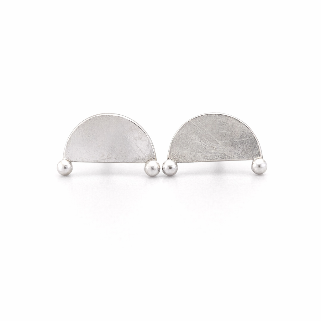 Half Moon Stud In Sterling Silver
