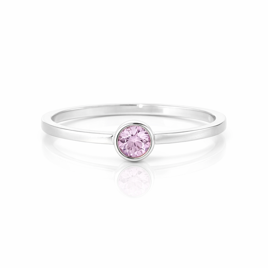 Pink Cubic Set in Sterling Silver