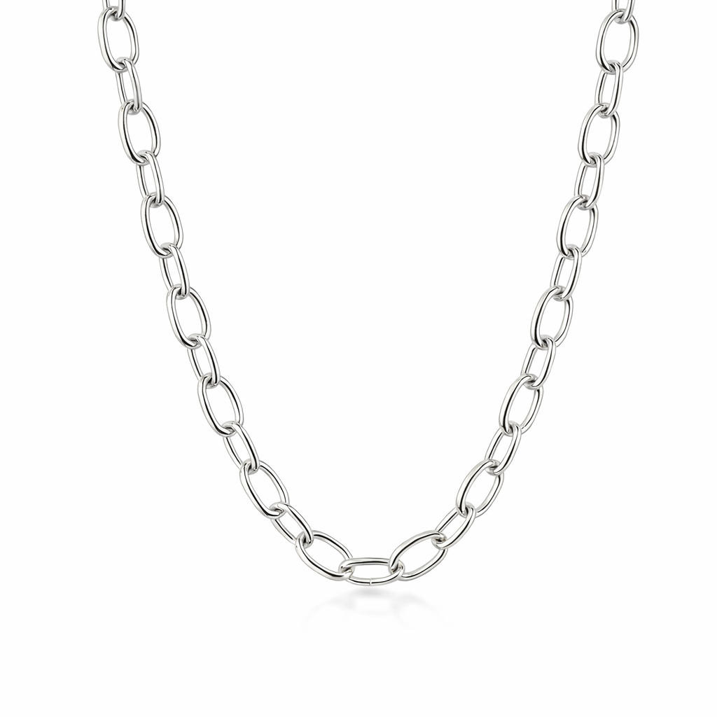 Oval Belchor Chain In Silver 40cm