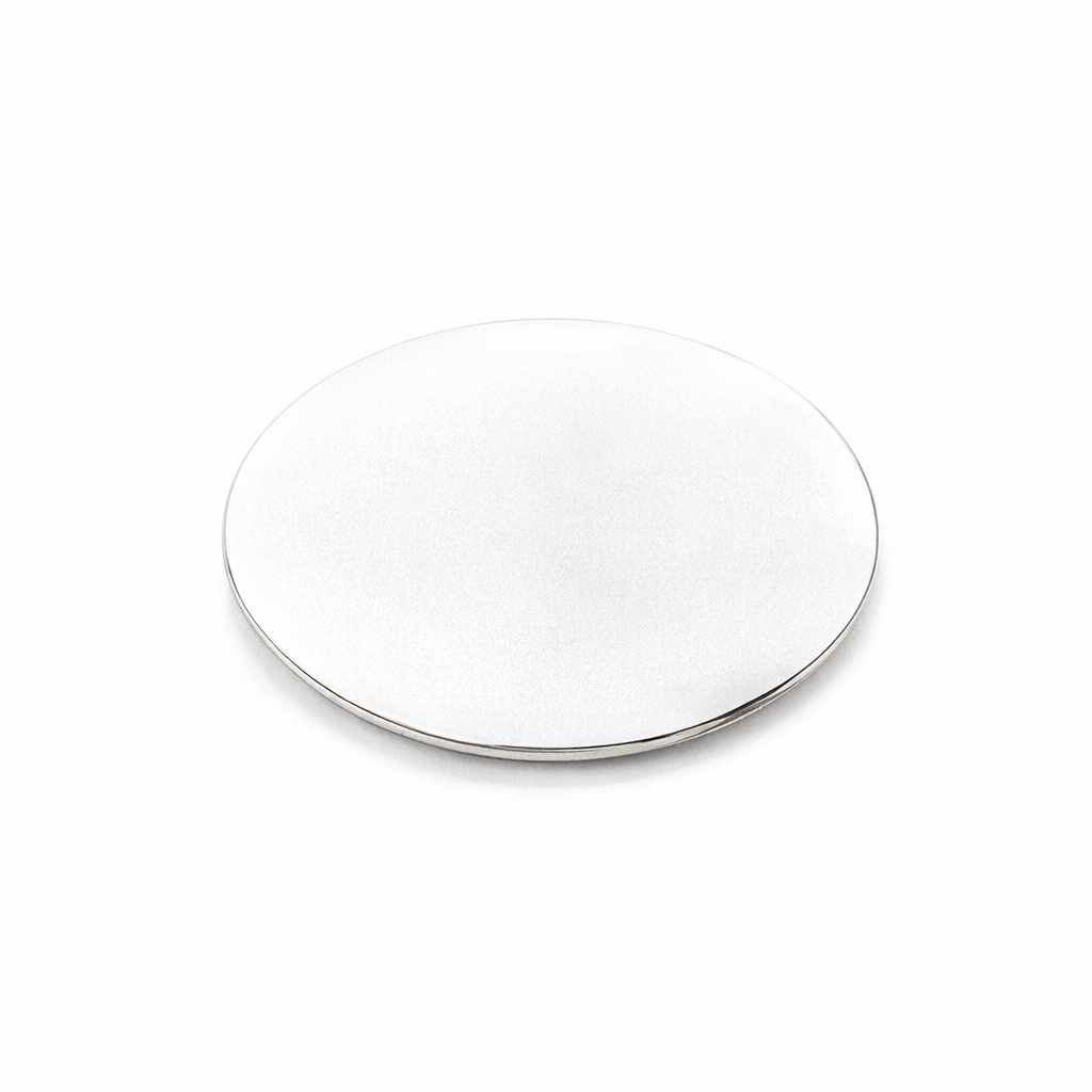 Round Disk Brooch In Sterling Silver
