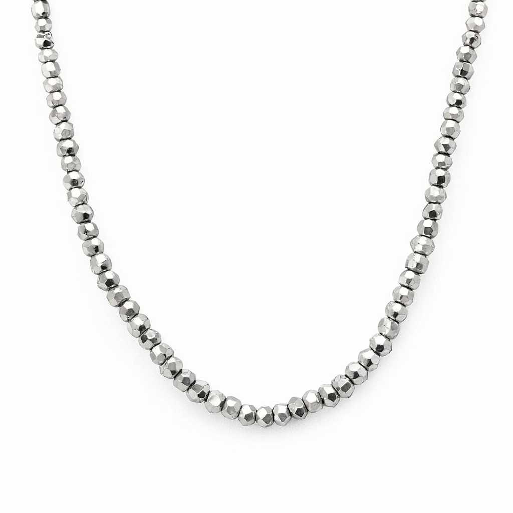 Simply Sparkling: Silver-Plated Pyrite Bead Necklace 40cm Length