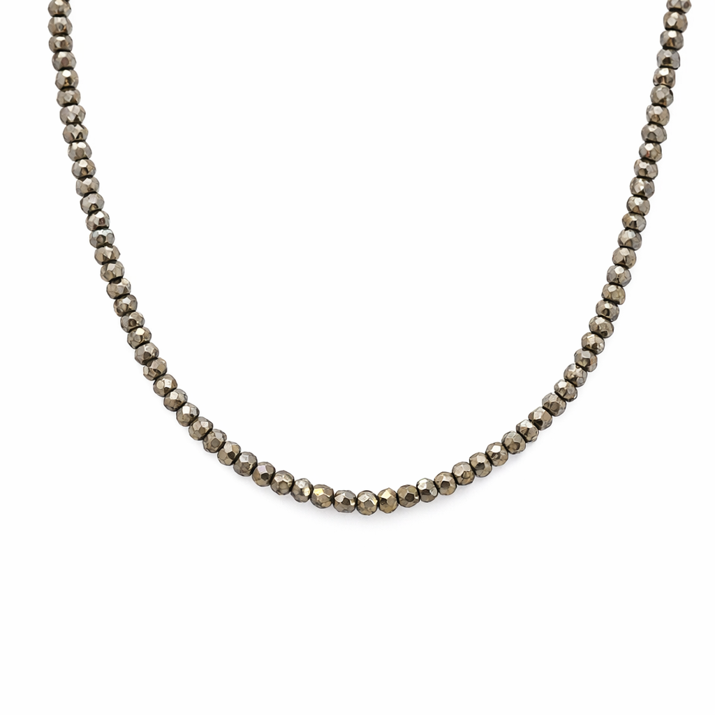 Pyrite Necklace With Silver Clasp