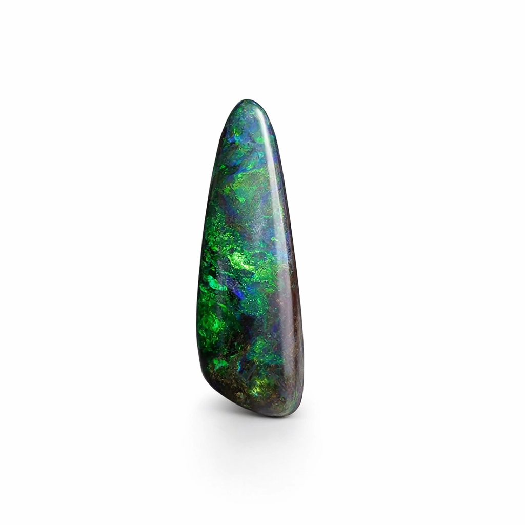 Elegant Verdant Hue Matrix - Opal Gemstone