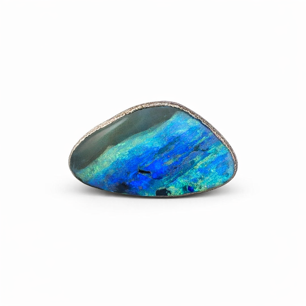 Opal Gemstone in Azure And Verdant Mosaic