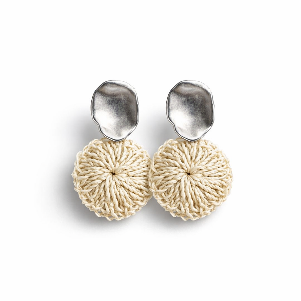 Amaki Studs Silver by Bilum And Bilas