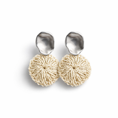 Amaki Studs Silver by Bilum And Bilas