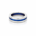 Riveted Blue Titanium And Sterling Silver Ring