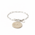 Chainlink Charm Silver Bangle by Bilum And Bilas