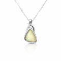Genuine White Opal Pendant In Sterling Silver