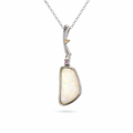Solid White Opal Pendant in Silver