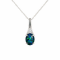 Triplet Opal Pendant | Exquisite Greens/Blues With CZ