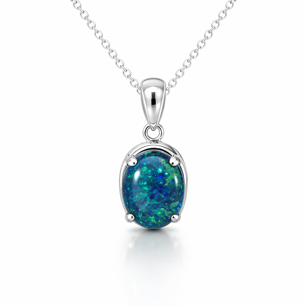 Ocean Blue Opal Pendant