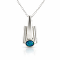 Radiant Blue Opal Silver Pendant – Elegance for Every Occasion