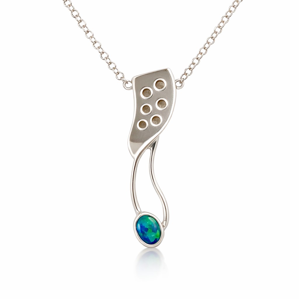 Aussie Opulence And Artisanal Finesse Opal Silver Pendant