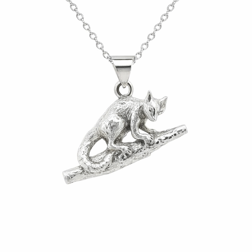 Tree Kangaroo Pendant In Sterling Silver