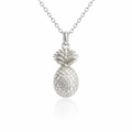 Elegant Petite Pineapple Pendant In Sterling Silver