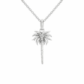 Swaying Fronds Palm Tree Pendant In Silver