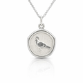 Crowned Victoria Pigeon Pendant In Silver