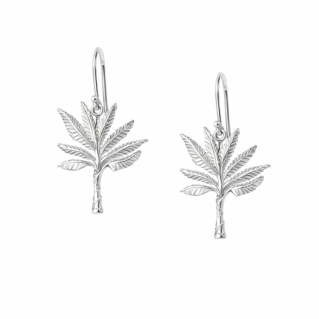 Banana Tree Earrings Small In Sterling Silver