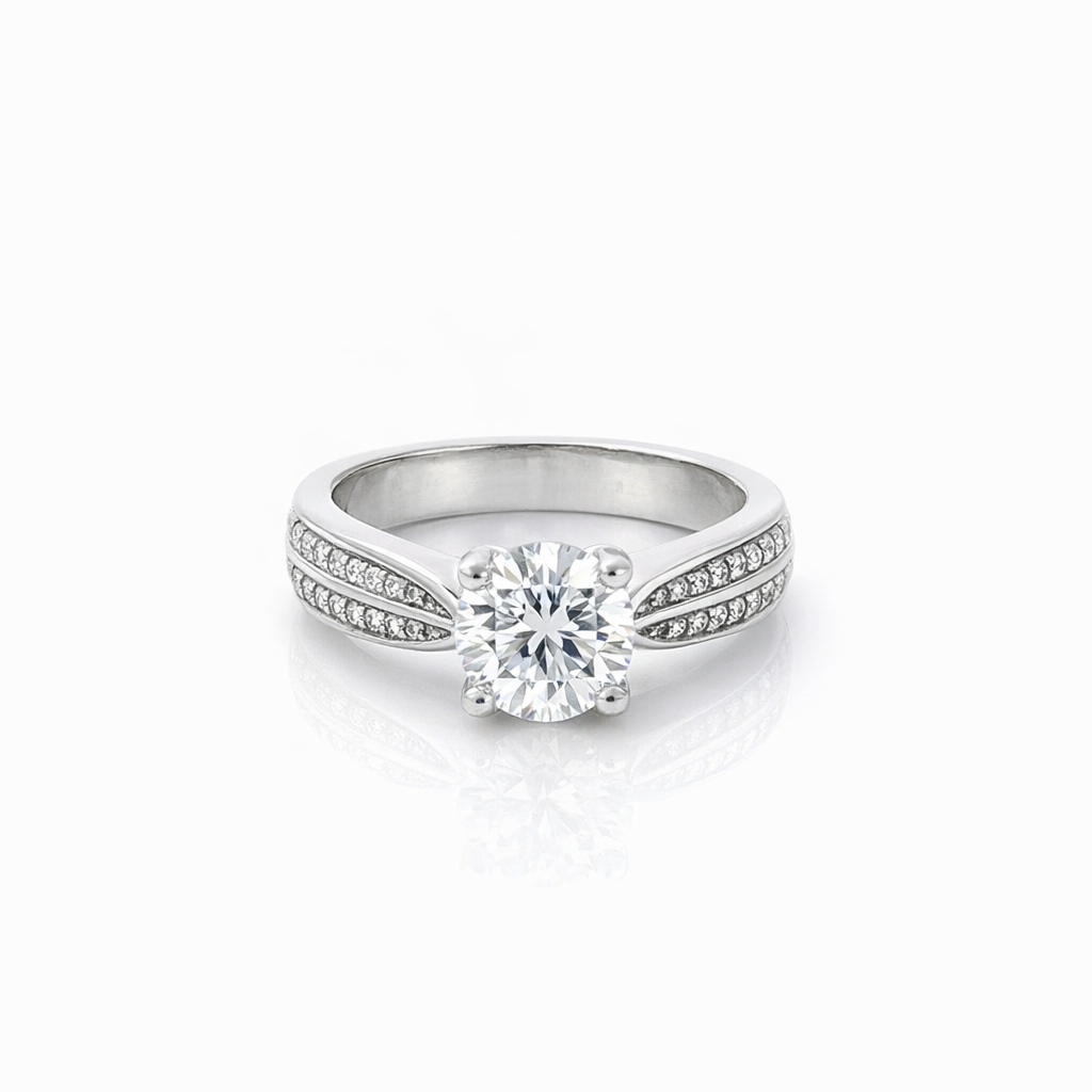 Cubic Zirconia Ring In Sterling Silver