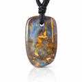 Natural Boulder Opal Pendant on Black Cord